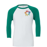 Bella + Canvas Unisex 3/4-Sleeve Baseball Raglan T-Shirt Embroidery - Mato & Hash