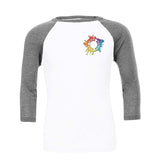 Bella + Canvas Unisex 3/4-Sleeve Baseball Raglan T-Shirt Embroidery - Mato & Hash