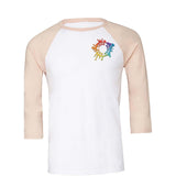 Bella + Canvas Unisex 3/4-Sleeve Baseball Raglan T-Shirt Embroidery - Mato & Hash