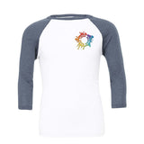 Bella + Canvas Unisex 3/4-Sleeve Baseball Raglan T-Shirt Embroidery - Mato & Hash