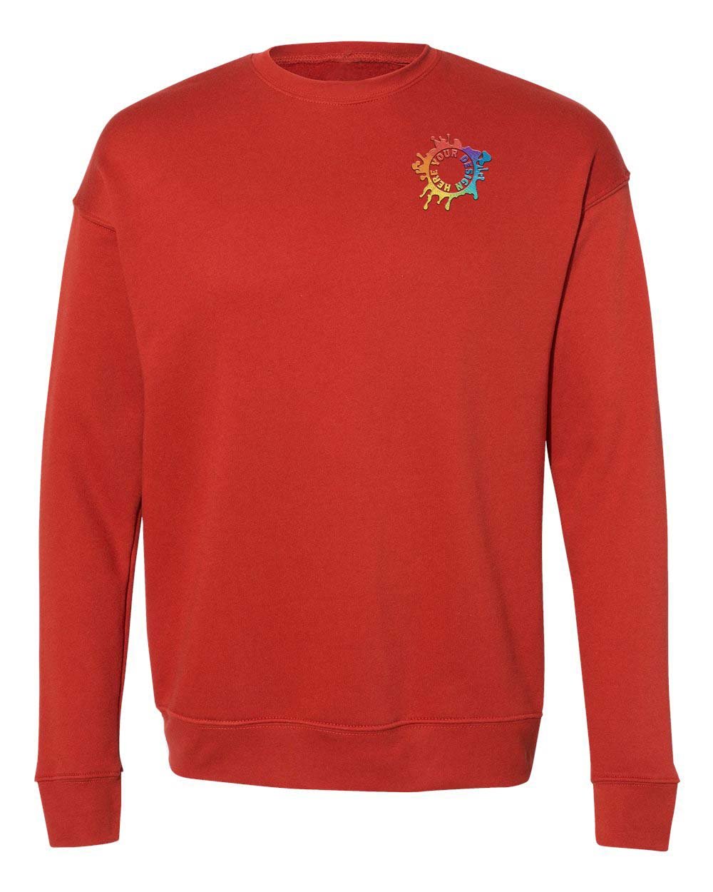 Bella + Canvas Unisex Cotton/Polyester Fleece Drop Shoulder Crew Neck Sweatshirt Embroidery - Mato & Hash