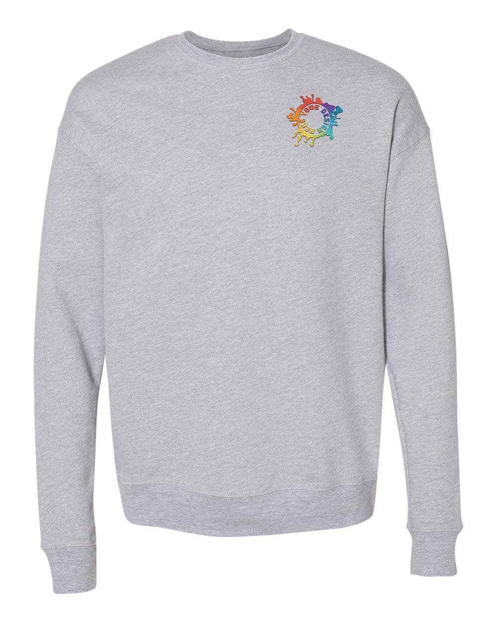 Bella + Canvas Unisex Cotton/Polyester Fleece Drop Shoulder Crew Neck Sweatshirt Embroidery - Mato & Hash