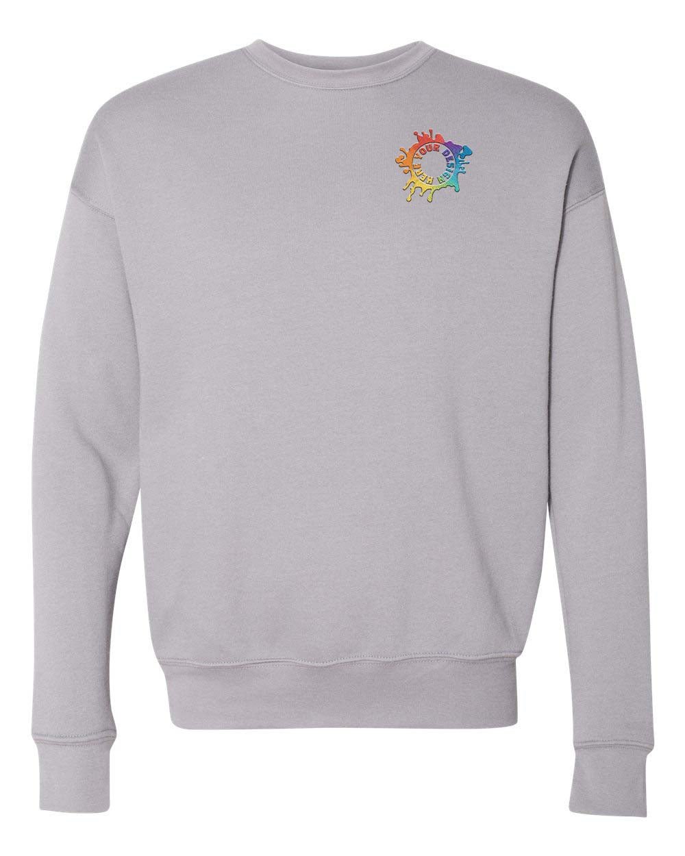 Bella + Canvas Unisex Cotton/Polyester Fleece Drop Shoulder Crew Neck Sweatshirt Embroidery - Mato & Hash