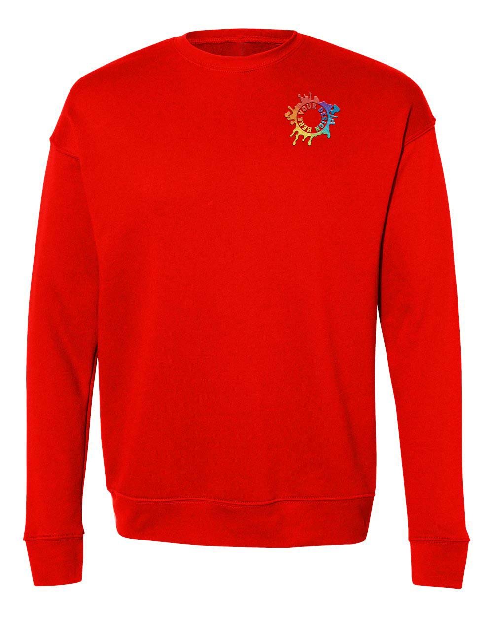 Bella + Canvas Unisex Cotton/Polyester Fleece Drop Shoulder Crew Neck Sweatshirt Embroidery - Mato & Hash