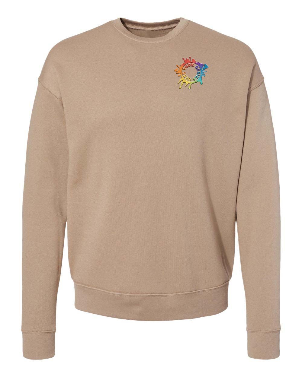 Bella + Canvas Unisex Cotton/Polyester Fleece Drop Shoulder Crew Neck Sweatshirt Embroidery - Mato & Hash