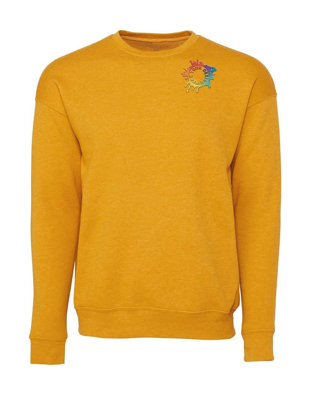 Bella + Canvas Unisex Cotton/Polyester Fleece Drop Shoulder Crew Neck Sweatshirt Embroidery - Mato & Hash