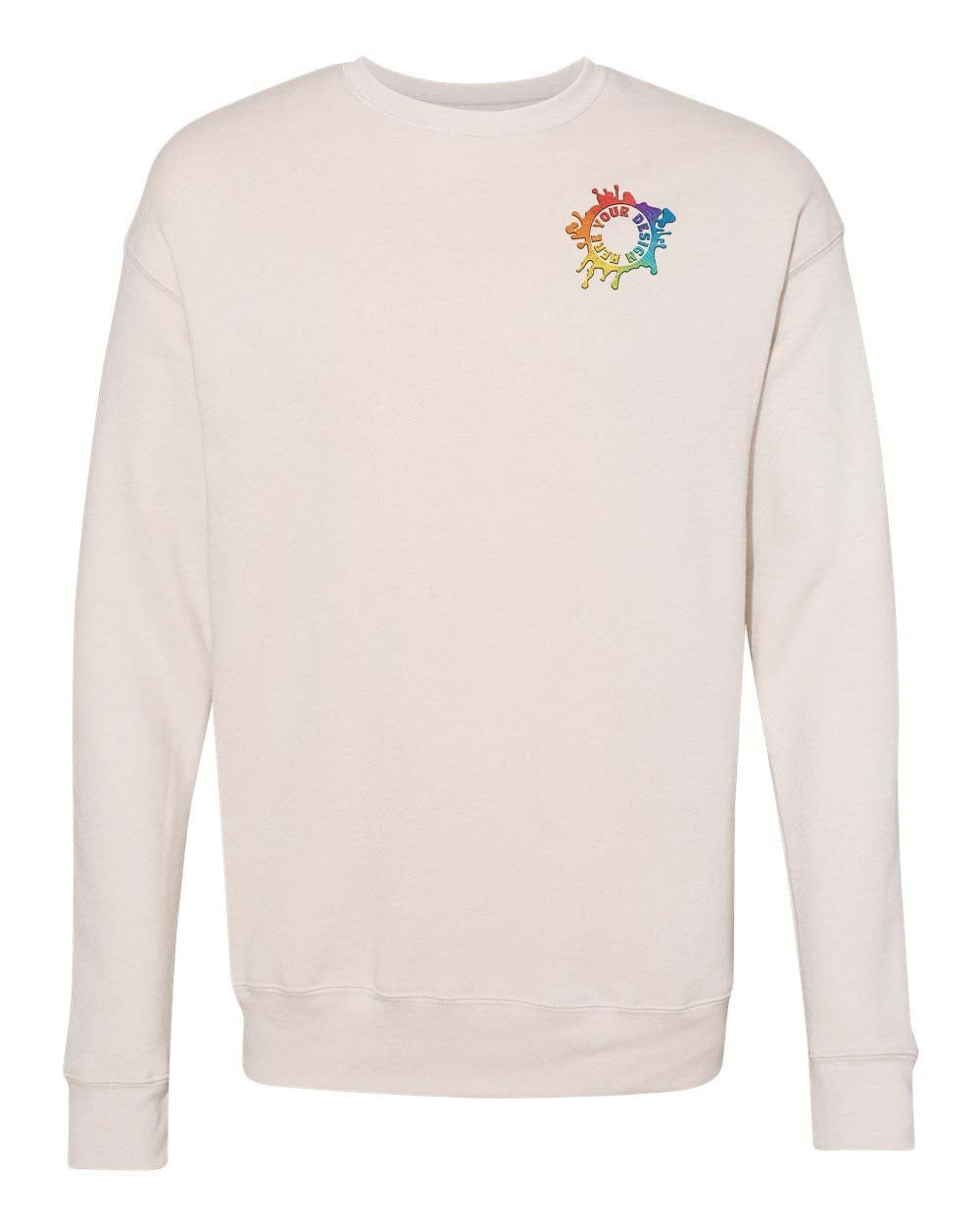 Bella + Canvas Unisex Cotton/Polyester Fleece Drop Shoulder Crew Neck Sweatshirt Embroidery - Mato & Hash