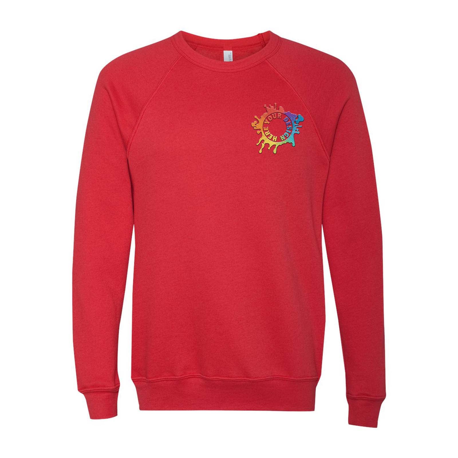 Bella + Canvas Unisex Cotton/Polyester Fleece Raglan Crewneck Sweatshirt Embroidery - Mato & Hash