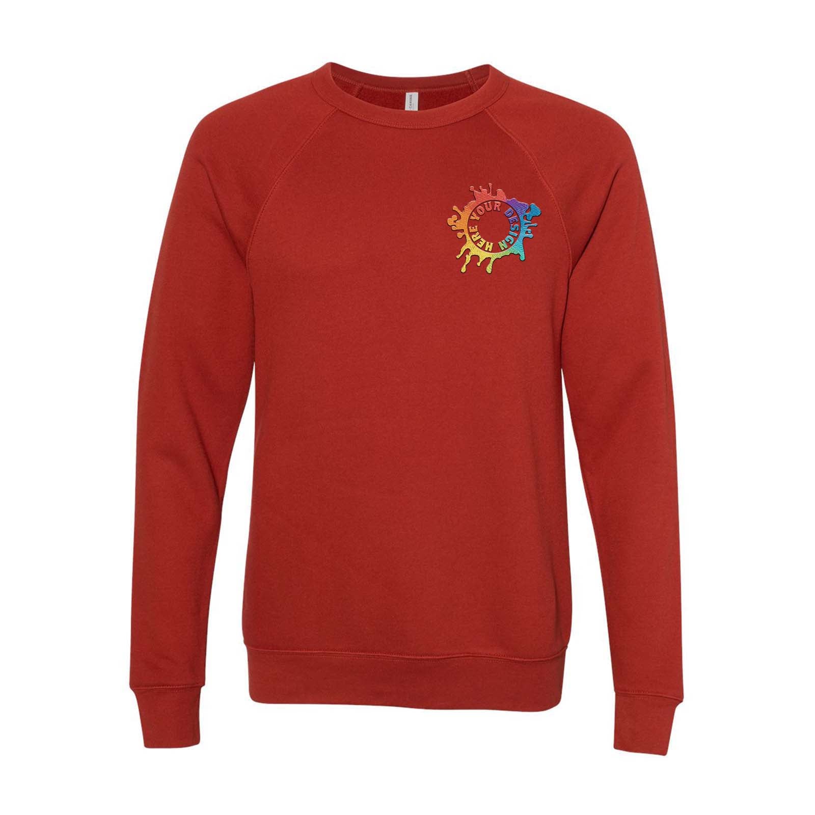 Bella + Canvas Unisex Cotton/Polyester Fleece Raglan Crewneck Sweatshirt Embroidery - Mato & Hash