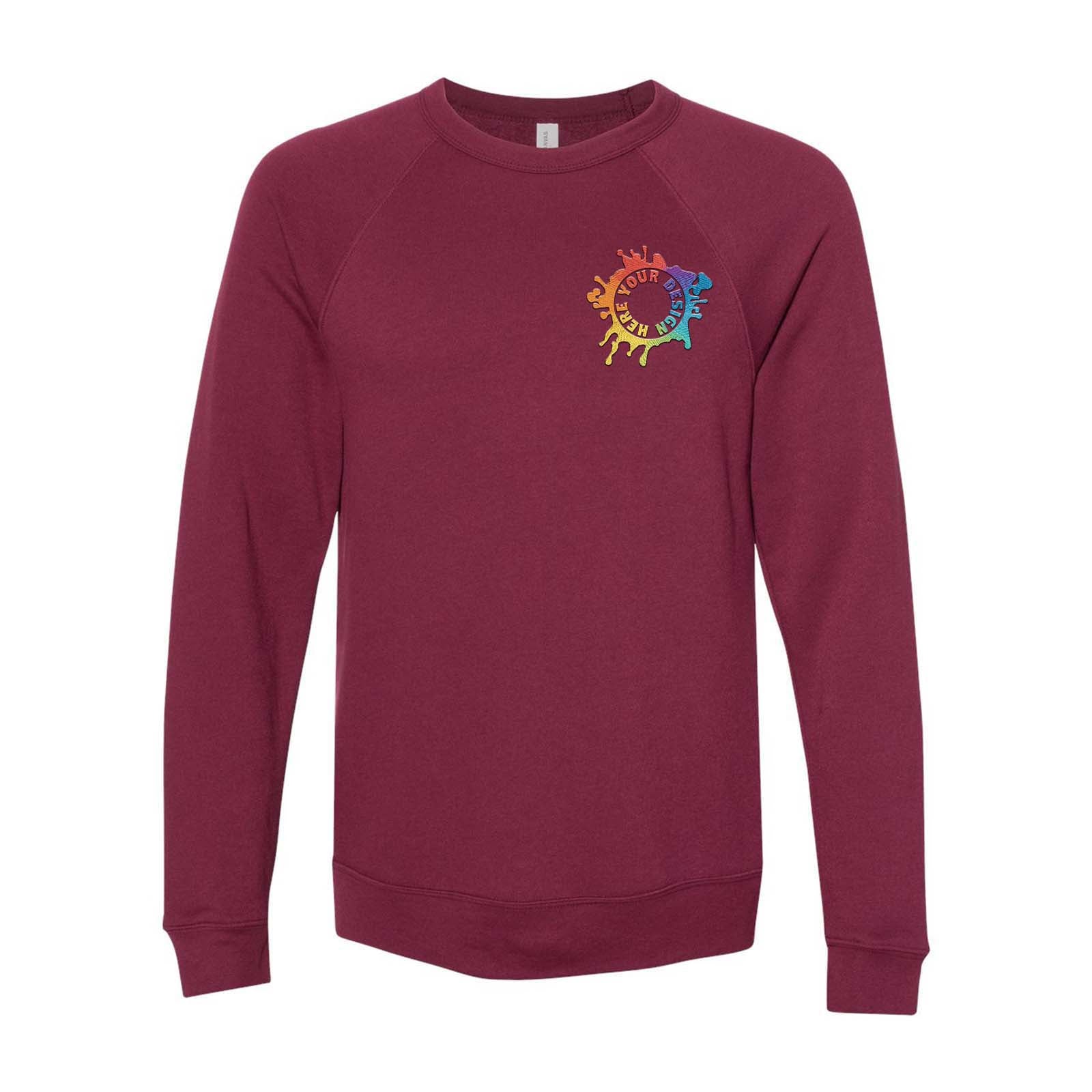 Bella + Canvas Unisex Cotton/Polyester Fleece Raglan Crewneck Sweatshirt Embroidery - Mato & Hash