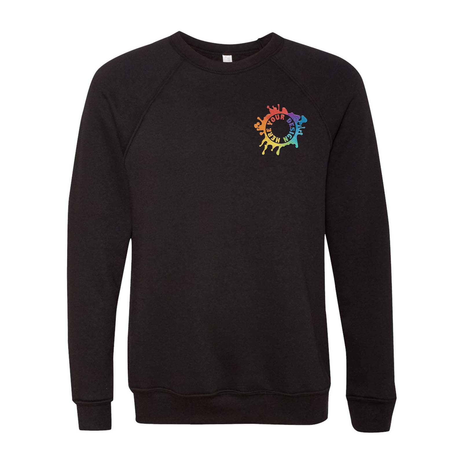 Bella + Canvas Unisex Cotton/Polyester Fleece Raglan Crewneck Sweatshirt Embroidery - Mato & Hash