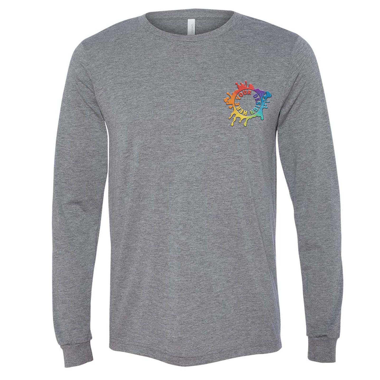 Bella + Canvas Unisex Triblend Long Sleeve T-Shirt Embroidery - Mato & Hash