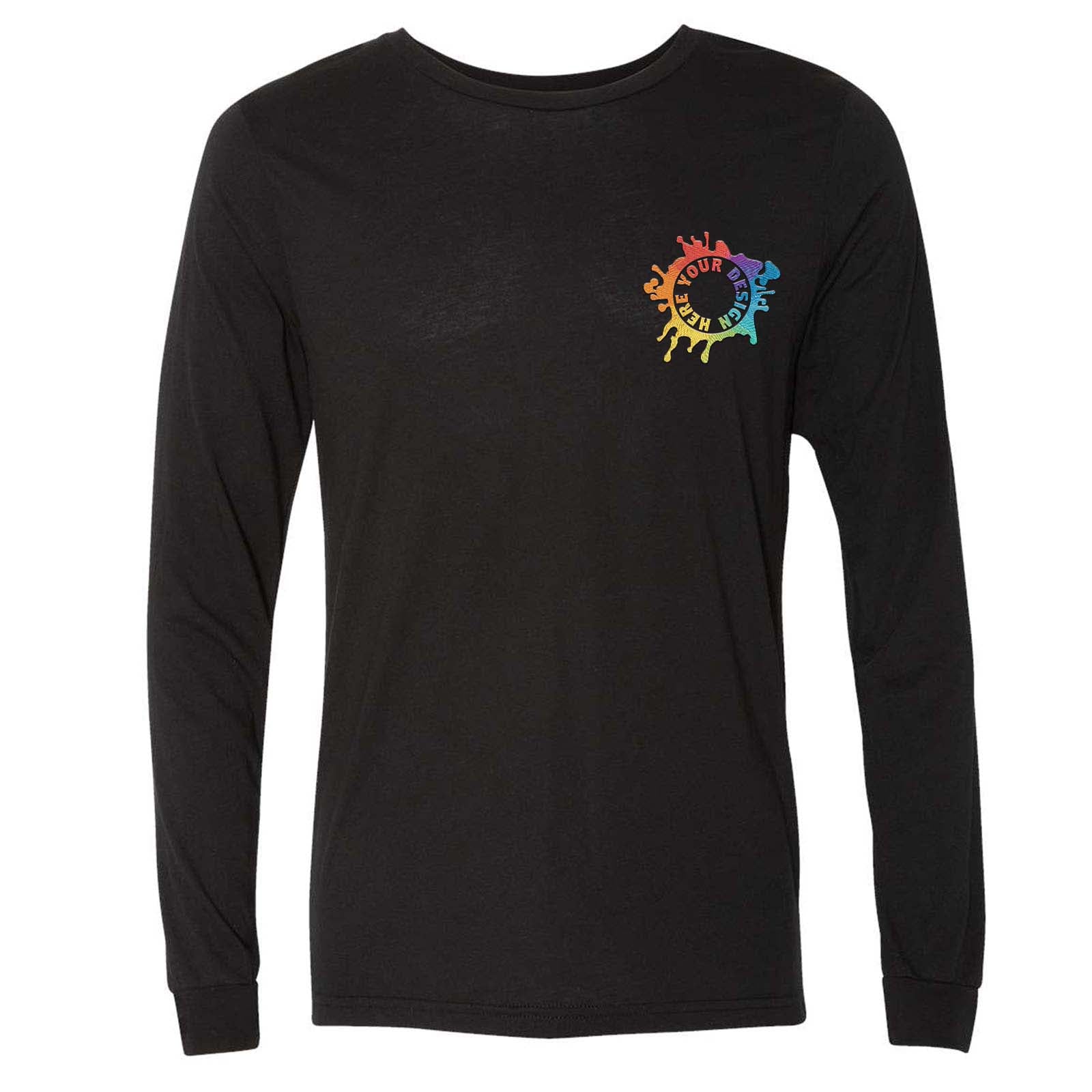 Bella + Canvas Unisex Triblend Long Sleeve T-Shirt Embroidery - Mato & Hash