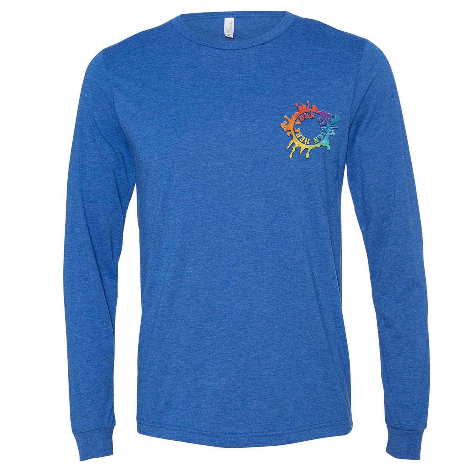 Bella + Canvas Unisex Triblend Long Sleeve T-Shirt Embroidery - Mato & Hash