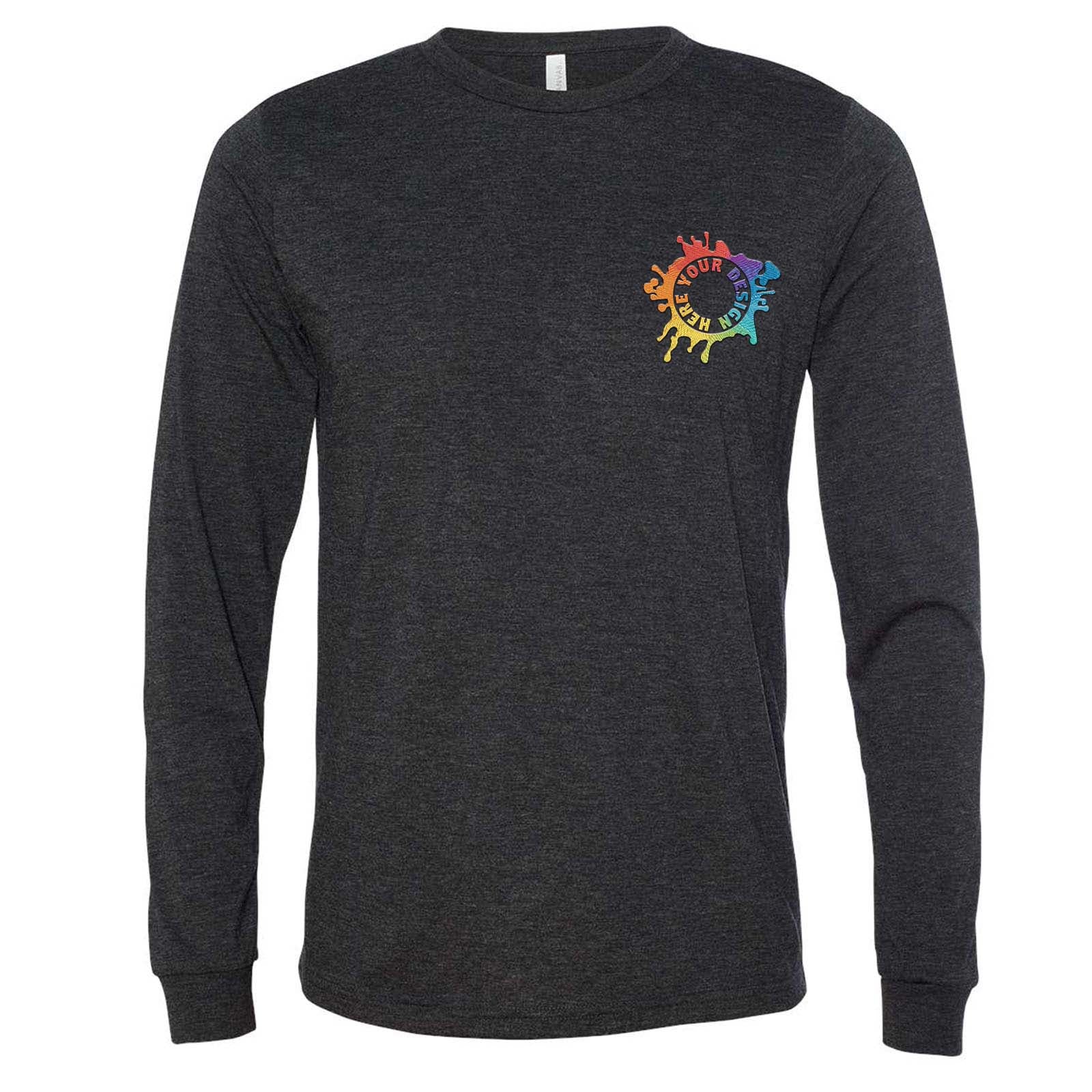 Bella + Canvas Unisex Triblend Long Sleeve T-Shirt Embroidery - Mato & Hash