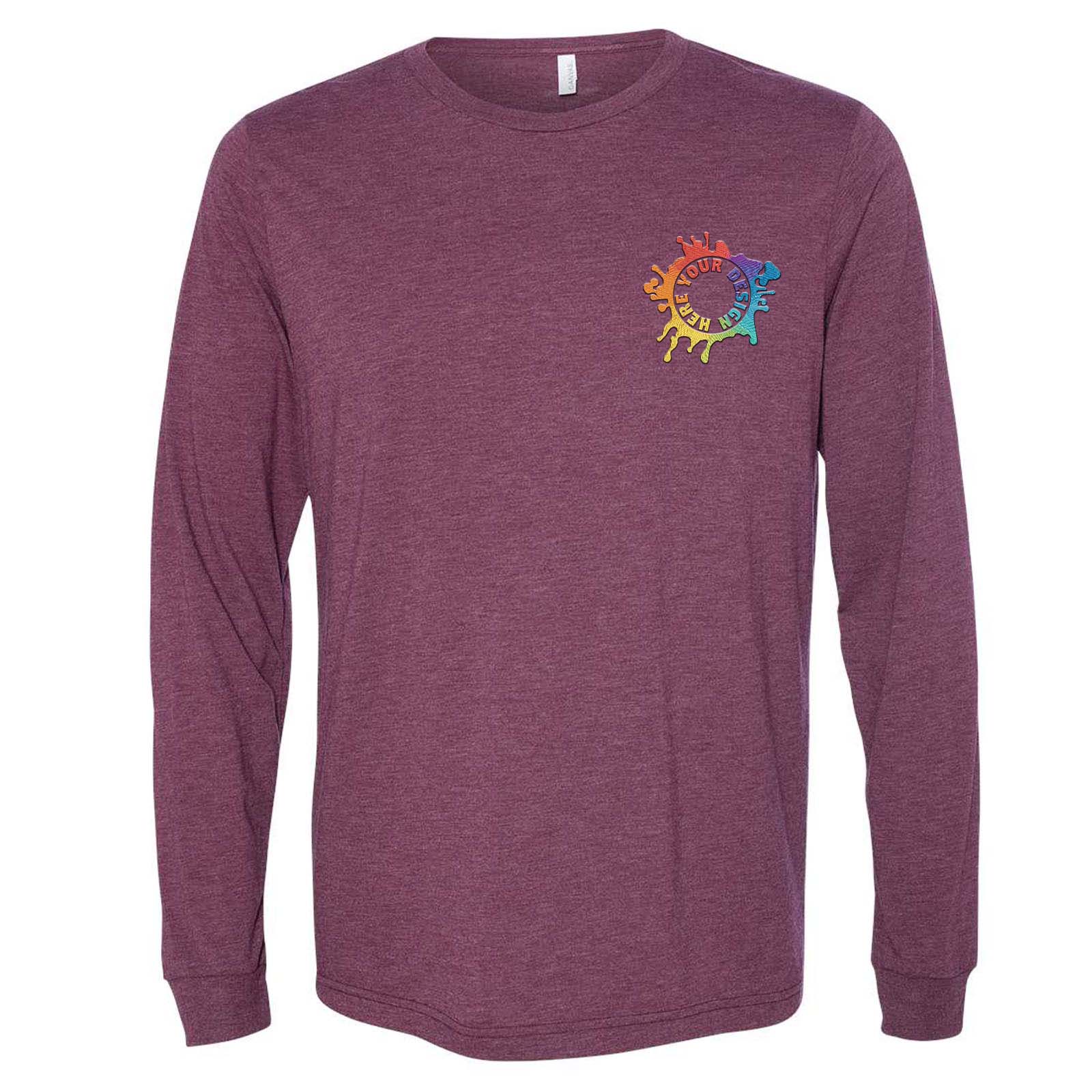 Bella + Canvas Unisex Triblend Long Sleeve T-Shirt Embroidery - Mato & Hash