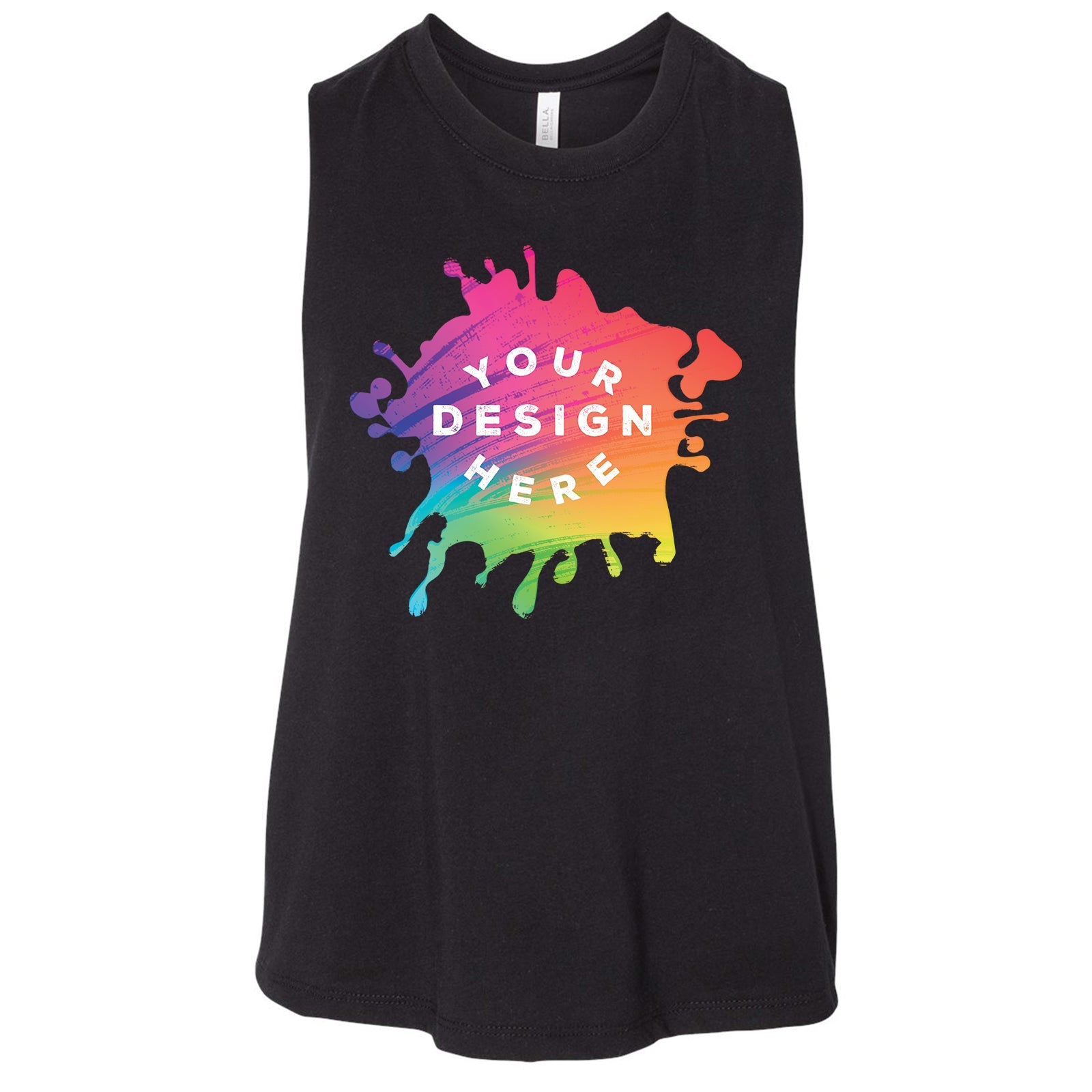 Bella + Canvas Women's Cotton/Polyester Blend Racerback Cropped Tank Top - Mato & Hash
