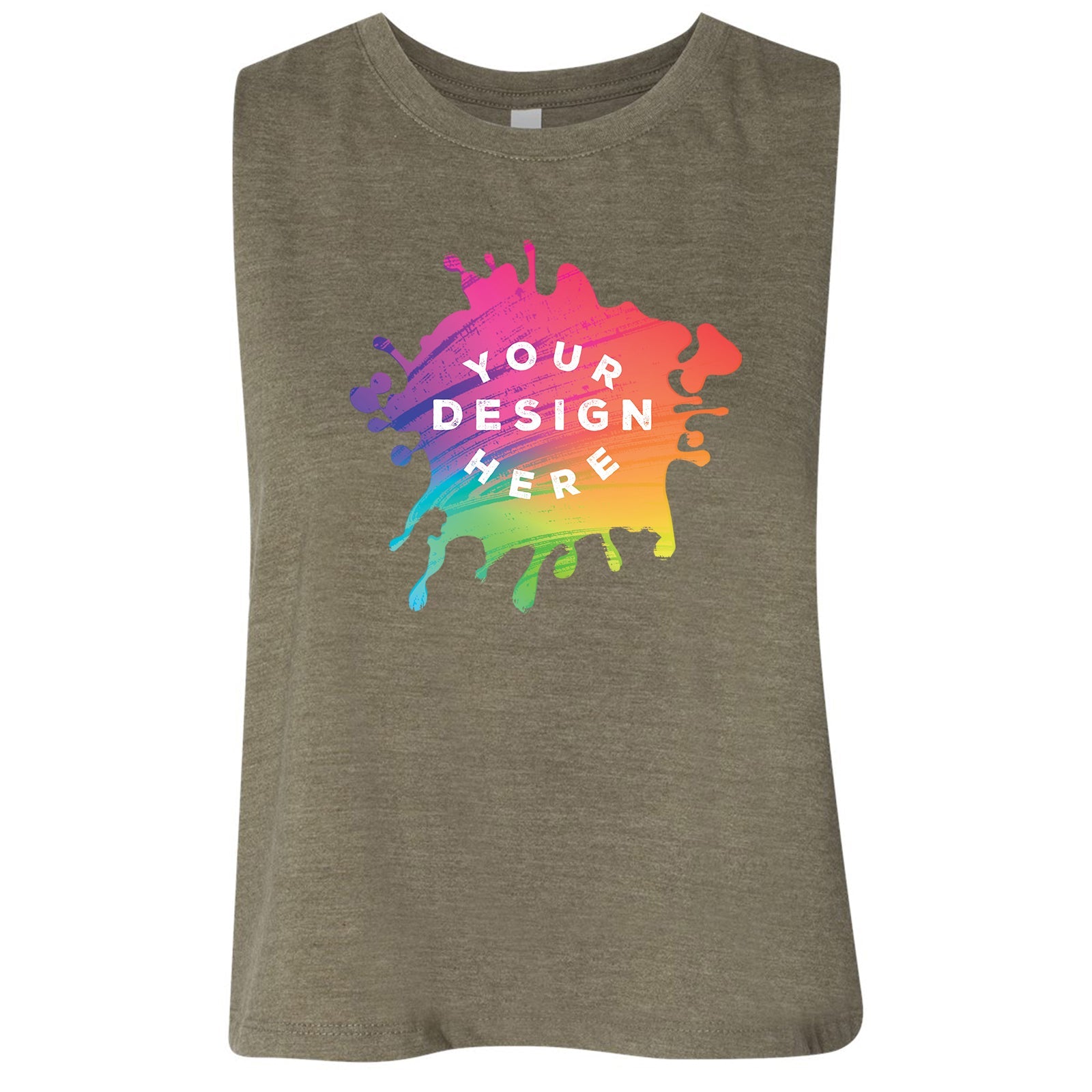 Bella + Canvas Women's Cotton/Polyester Blend Racerback Cropped Tank Top - Mato & Hash