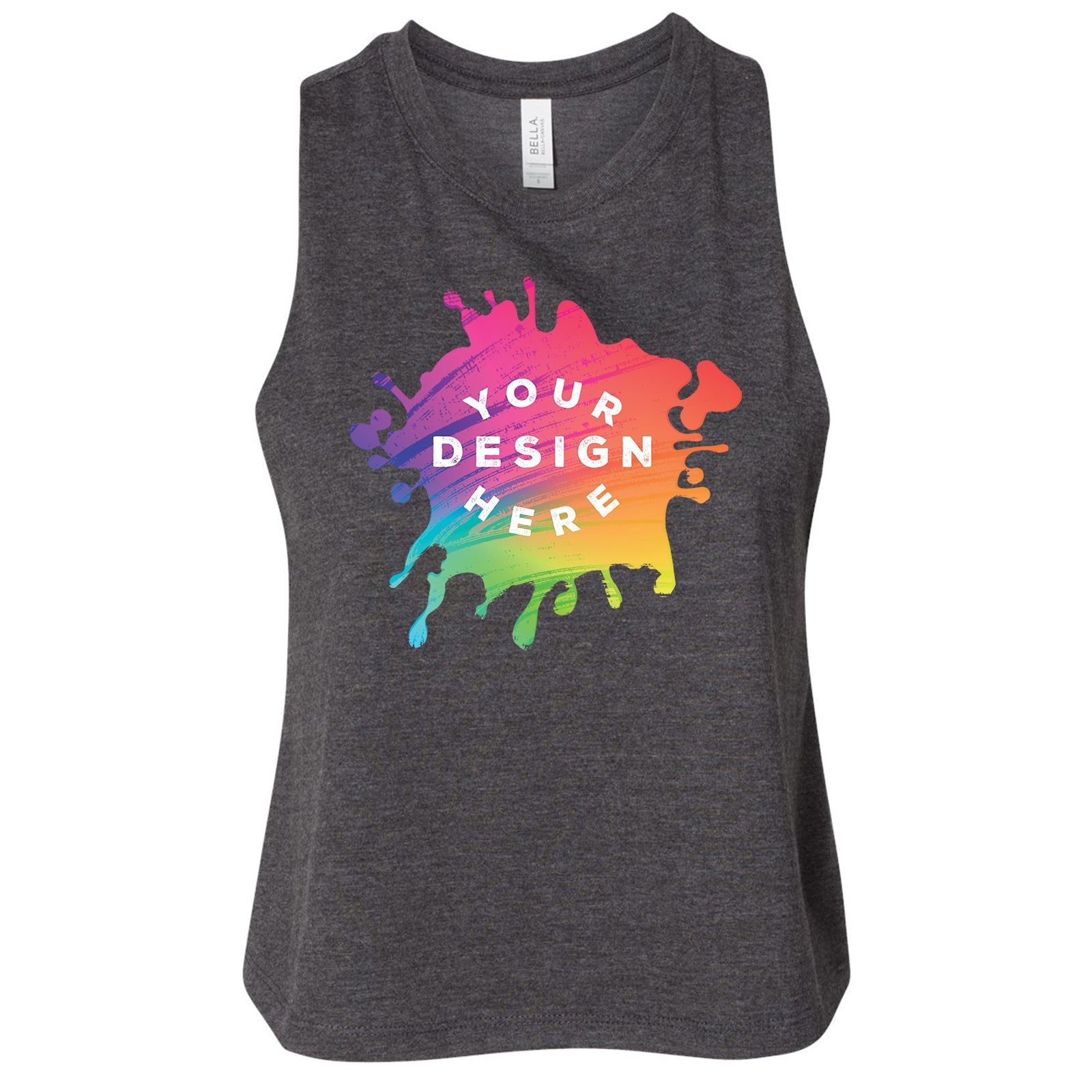 Bella + Canvas Women's Cotton/Polyester Blend Racerback Cropped Tank Top - Mato & Hash