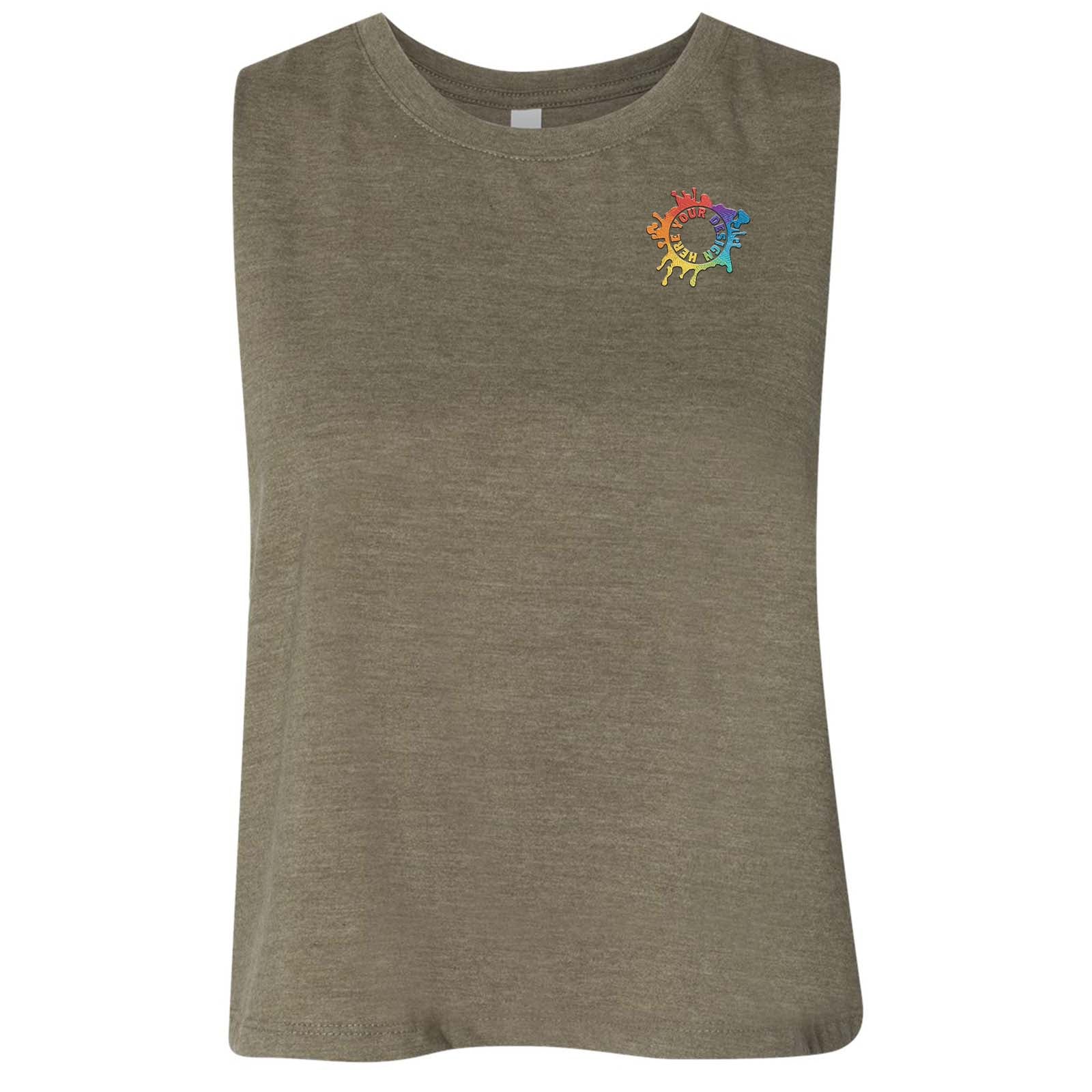 Bella + Canvas Women's Cotton/Polyester Blend Racerback Cropped Tank Top Embroidery - Mato & Hash
