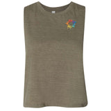 Bella + Canvas Women's Cotton/Polyester Blend Racerback Cropped Tank Top Embroidery - Mato & Hash