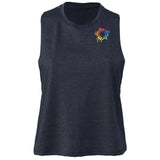 Bella + Canvas Women's Cotton/Polyester Blend Racerback Cropped Tank Top Embroidery - Mato & Hash