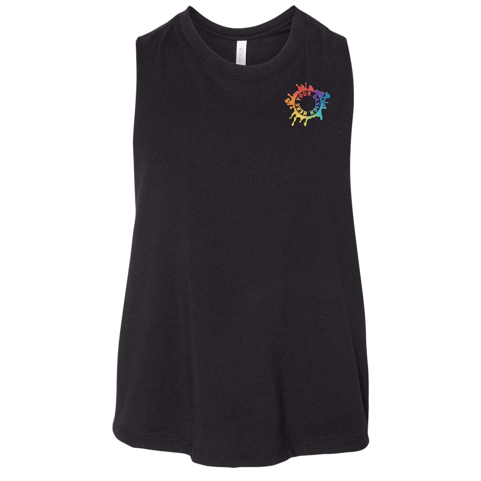 Bella + Canvas Women's Cotton/Polyester Blend Racerback Cropped Tank Top Embroidery - Mato & Hash