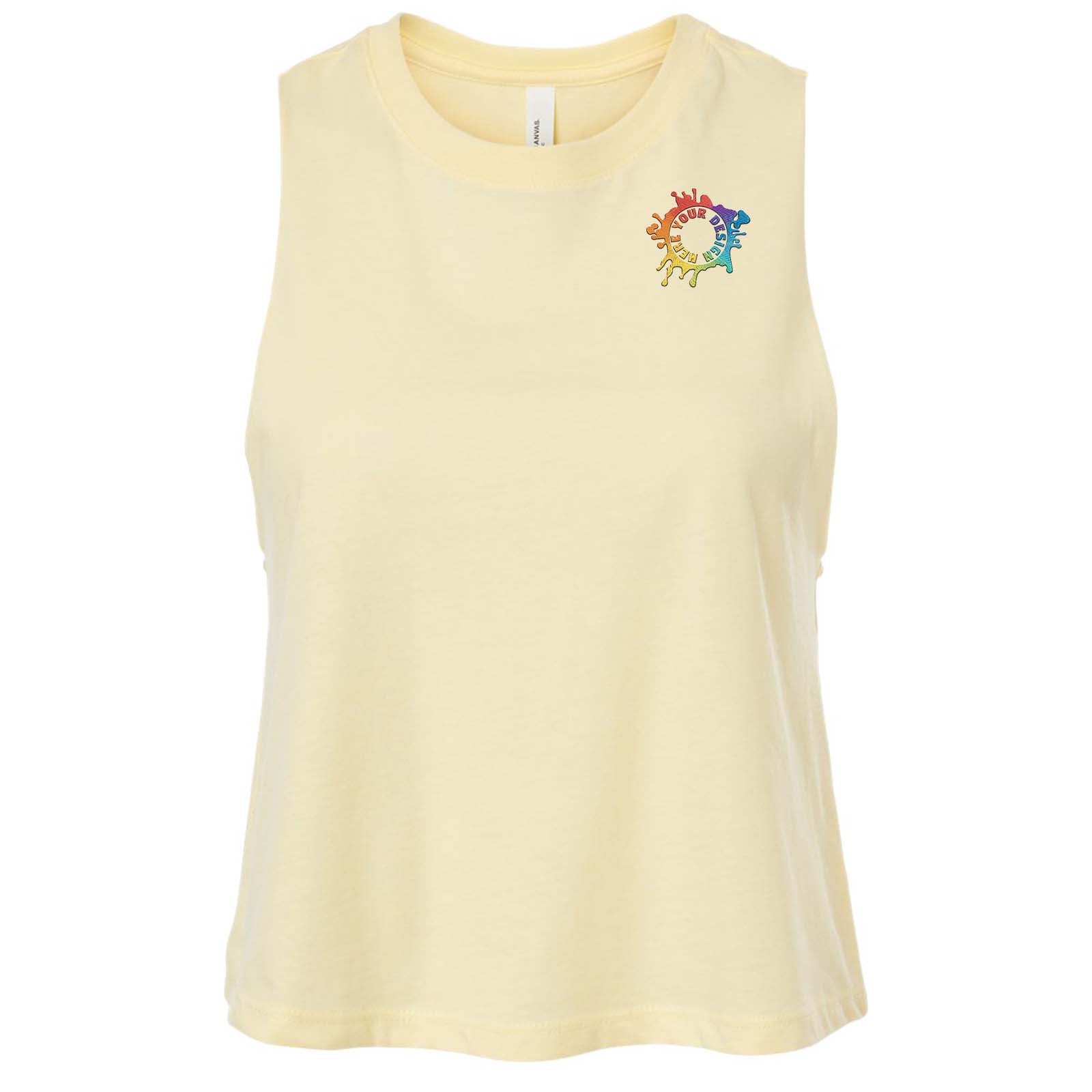 Bella + Canvas Women's Cotton/Polyester Blend Racerback Cropped Tank Top Embroidery - Mato & Hash