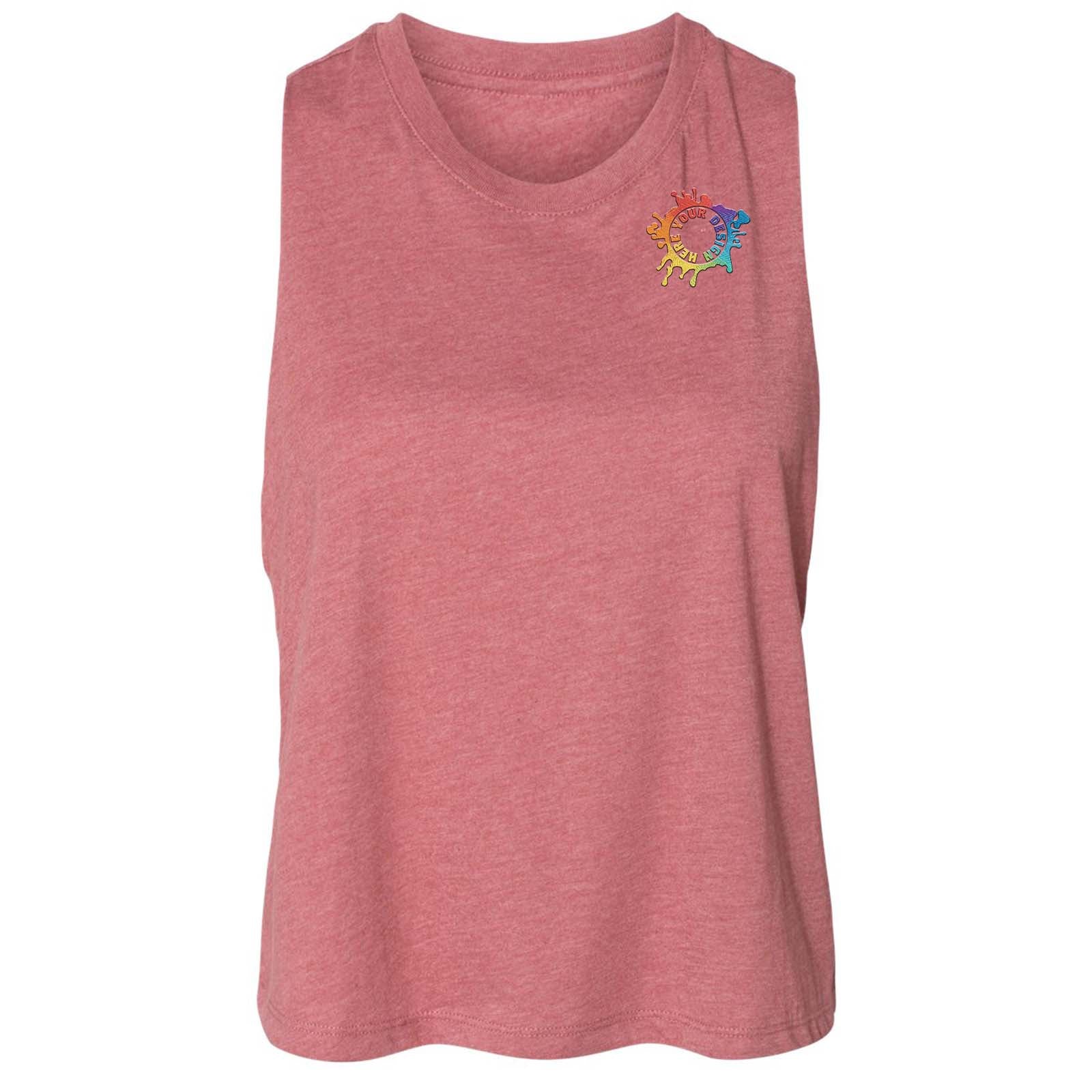 Bella + Canvas Women's Cotton/Polyester Blend Racerback Cropped Tank Top Embroidery - Mato & Hash