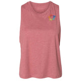 Bella + Canvas Women's Cotton/Polyester Blend Racerback Cropped Tank Top Embroidery - Mato & Hash
