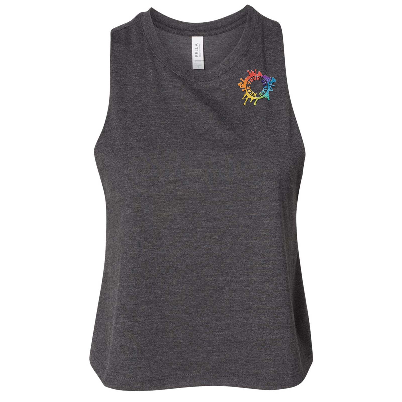 Bella + Canvas Women's Cotton/Polyester Blend Racerback Cropped Tank Top Embroidery - Mato & Hash