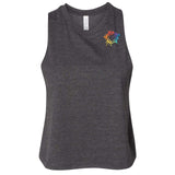 Bella + Canvas Women's Cotton/Polyester Blend Racerback Cropped Tank Top Embroidery - Mato & Hash