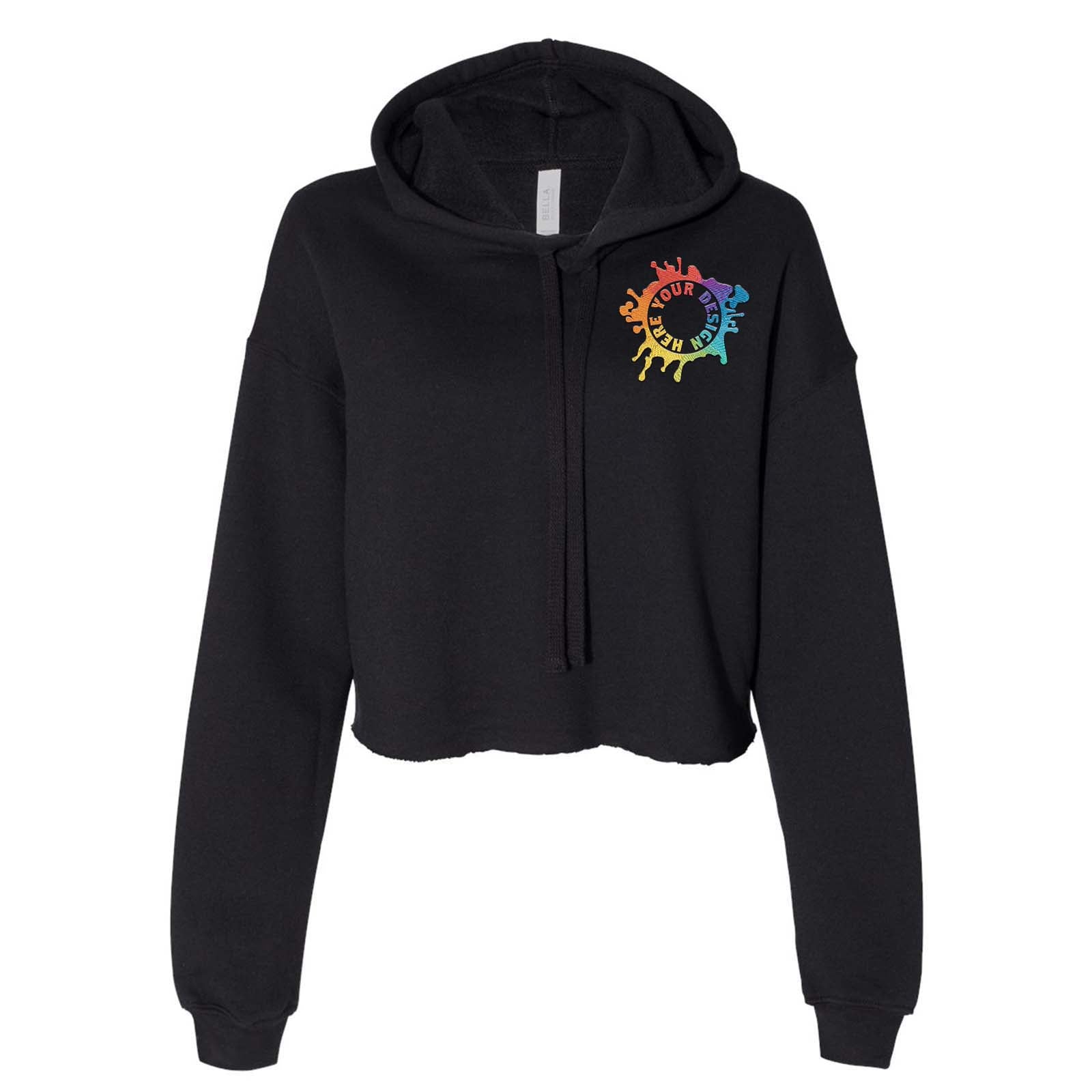 Bella + Canvas Women's Sponge Fleece Cropped Fleece Hoodie Embroidery - Mato & Hash