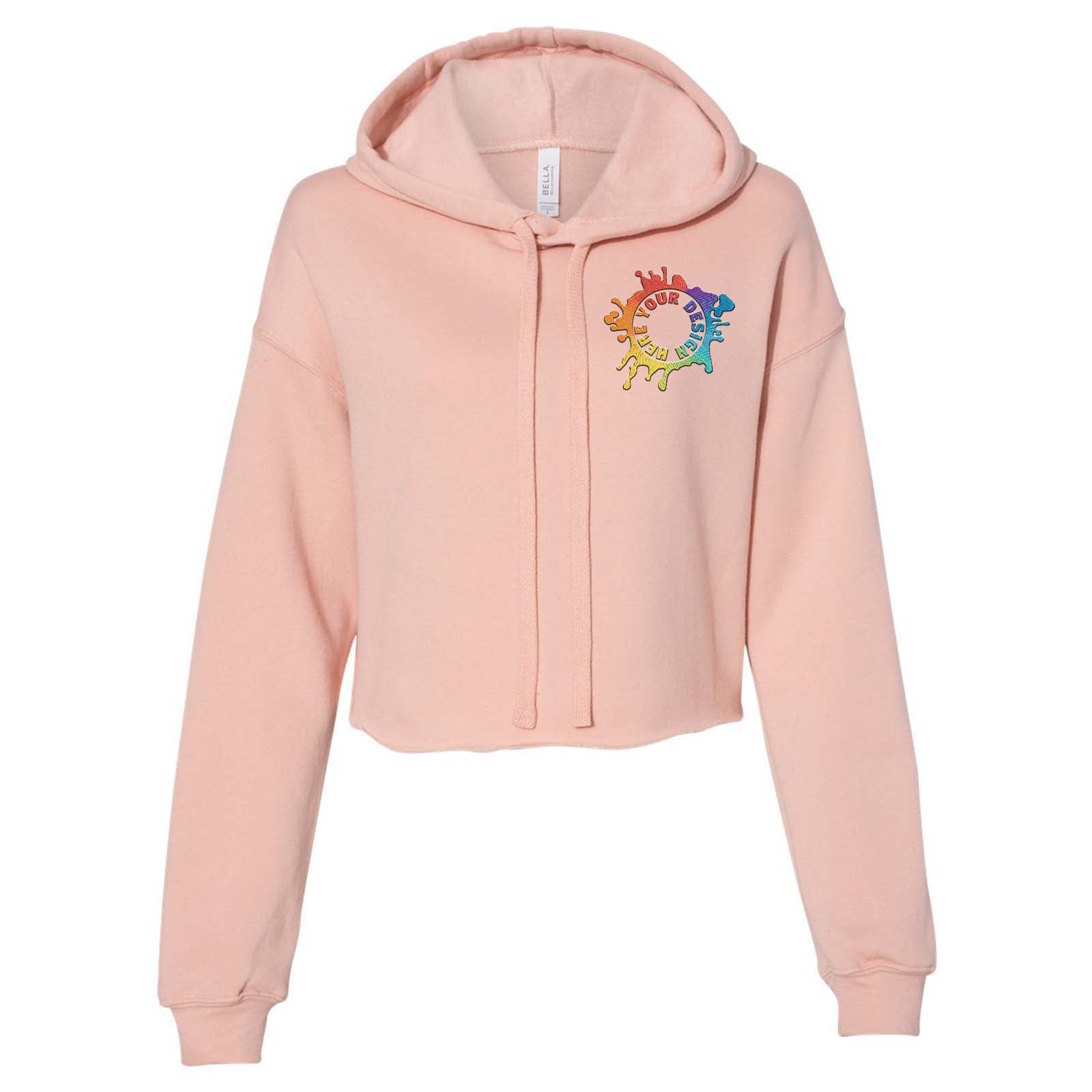 Bella + Canvas Women's Sponge Fleece Cropped Fleece Hoodie Embroidery - Mato & Hash