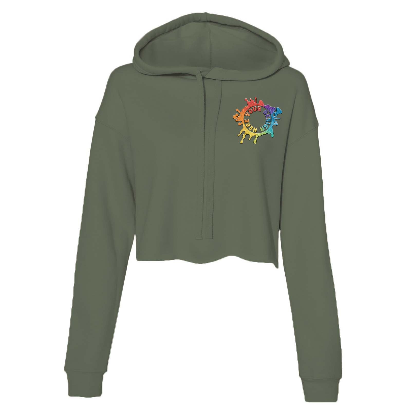 Bella + Canvas Women's Sponge Fleece Cropped Fleece Hoodie Embroidery - Mato & Hash