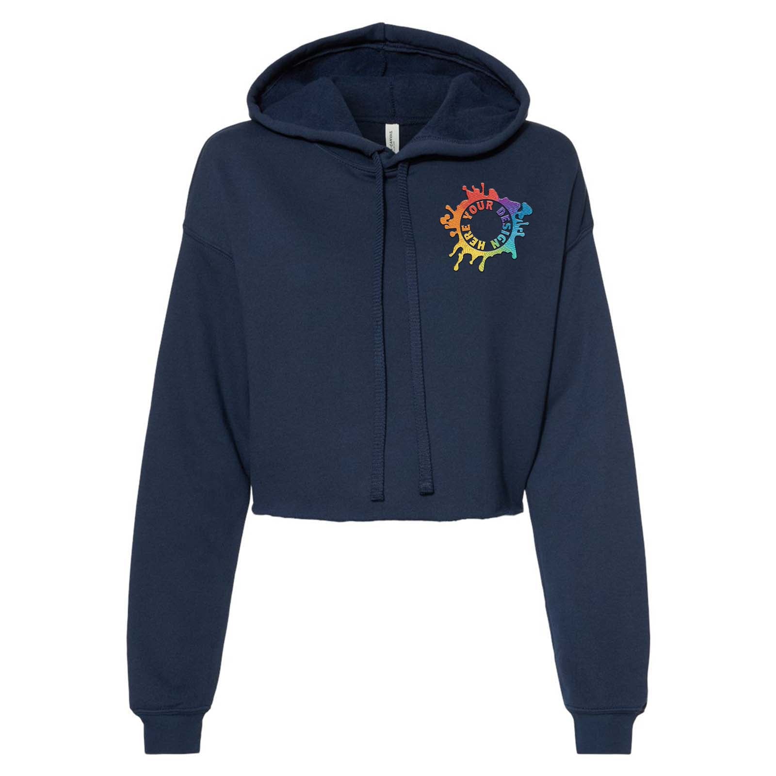 Bella + Canvas Women's Sponge Fleece Cropped Fleece Hoodie Embroidery - Mato & Hash