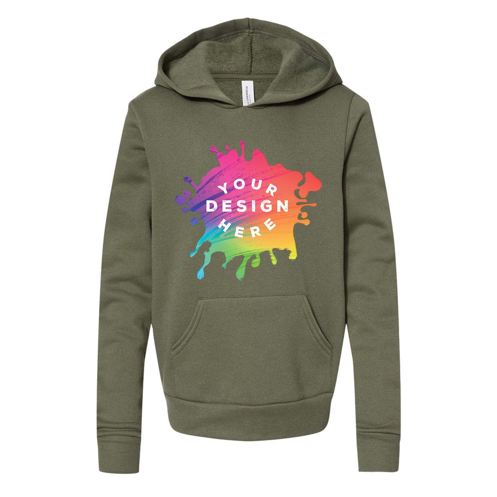 Bella + Canvas Youth Cotton/Polyester Fleece Hooded Sweatshirt - Mato & Hash