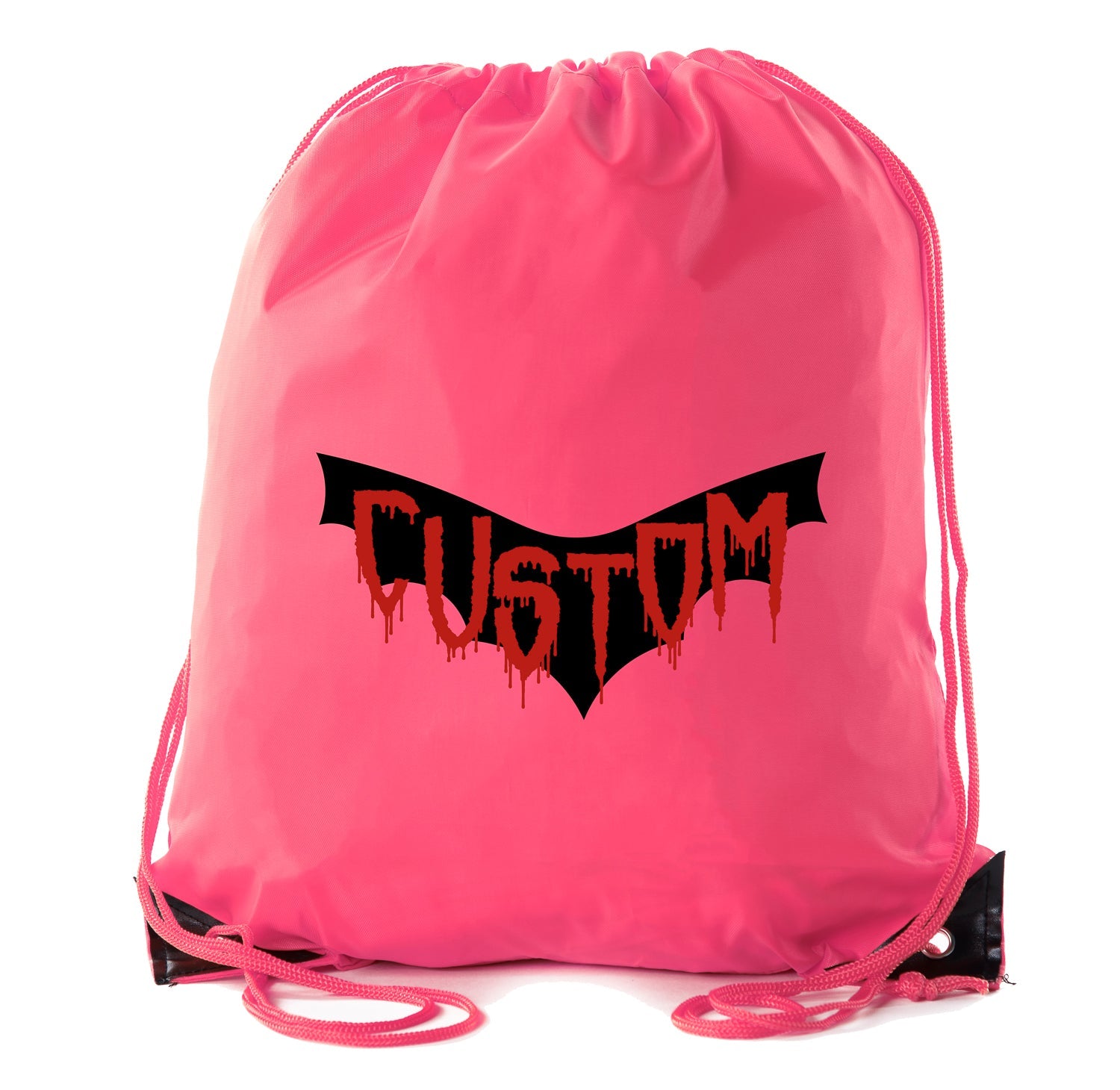 Bloody Vampire Bat Custom Polyester Halloween Drawstring Bag - Mato & Hash