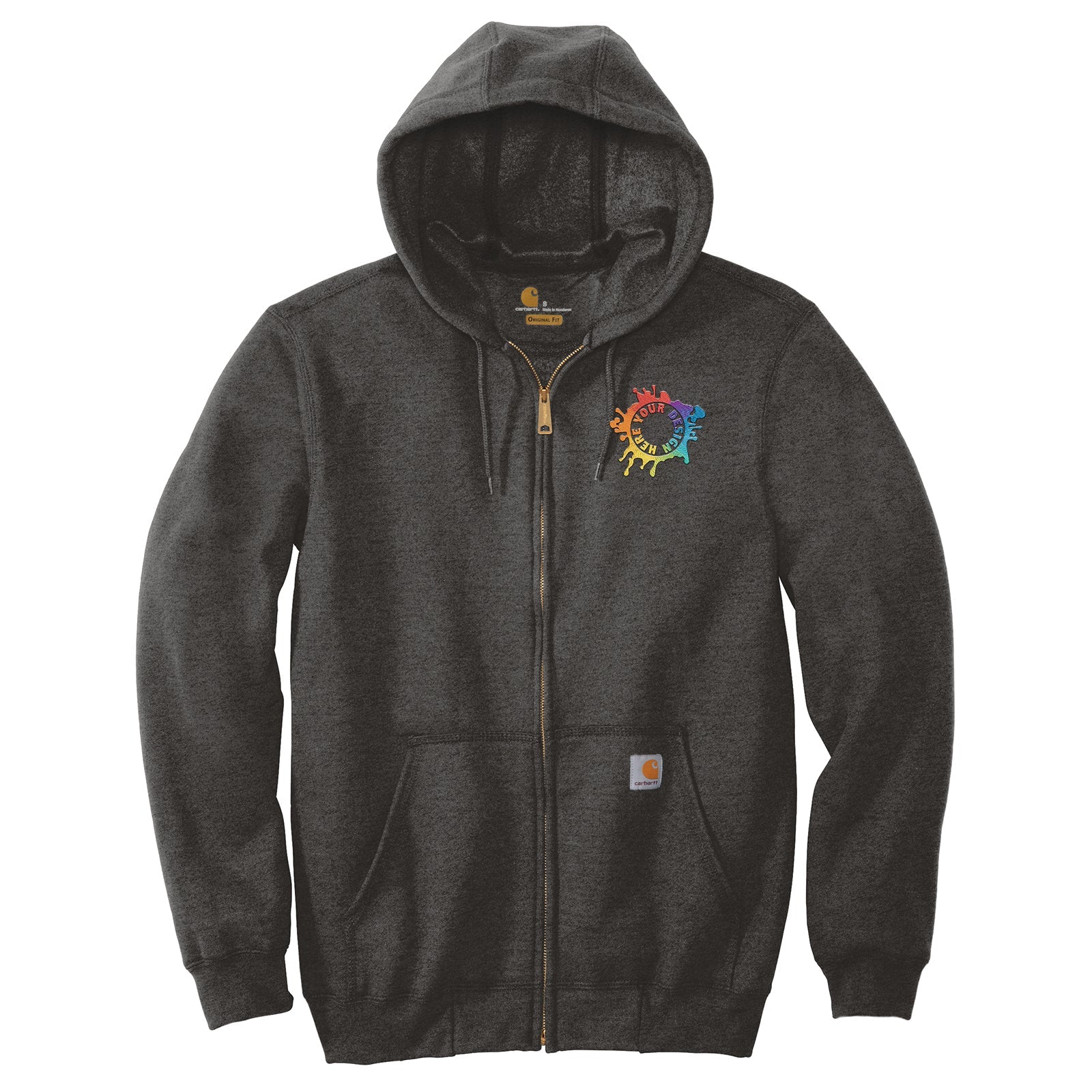 Carhartt Men's Cotton/Polyester Midweight Hooded Zip-Front Sweatshirt Embroidery - Mato & Hash
