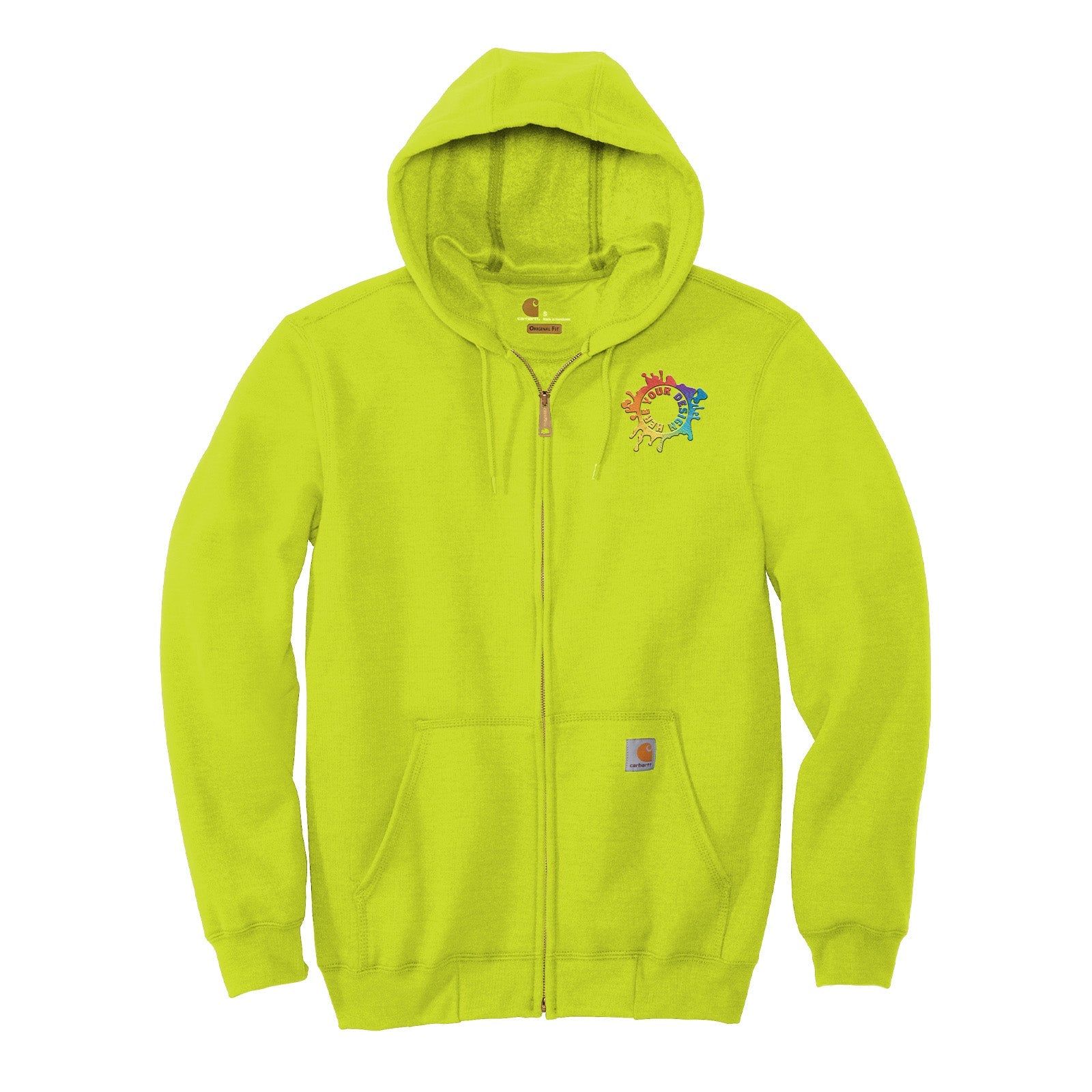 Carhartt Men's Cotton/Polyester Midweight Hooded Zip-Front Sweatshirt Embroidery - Mato & Hash