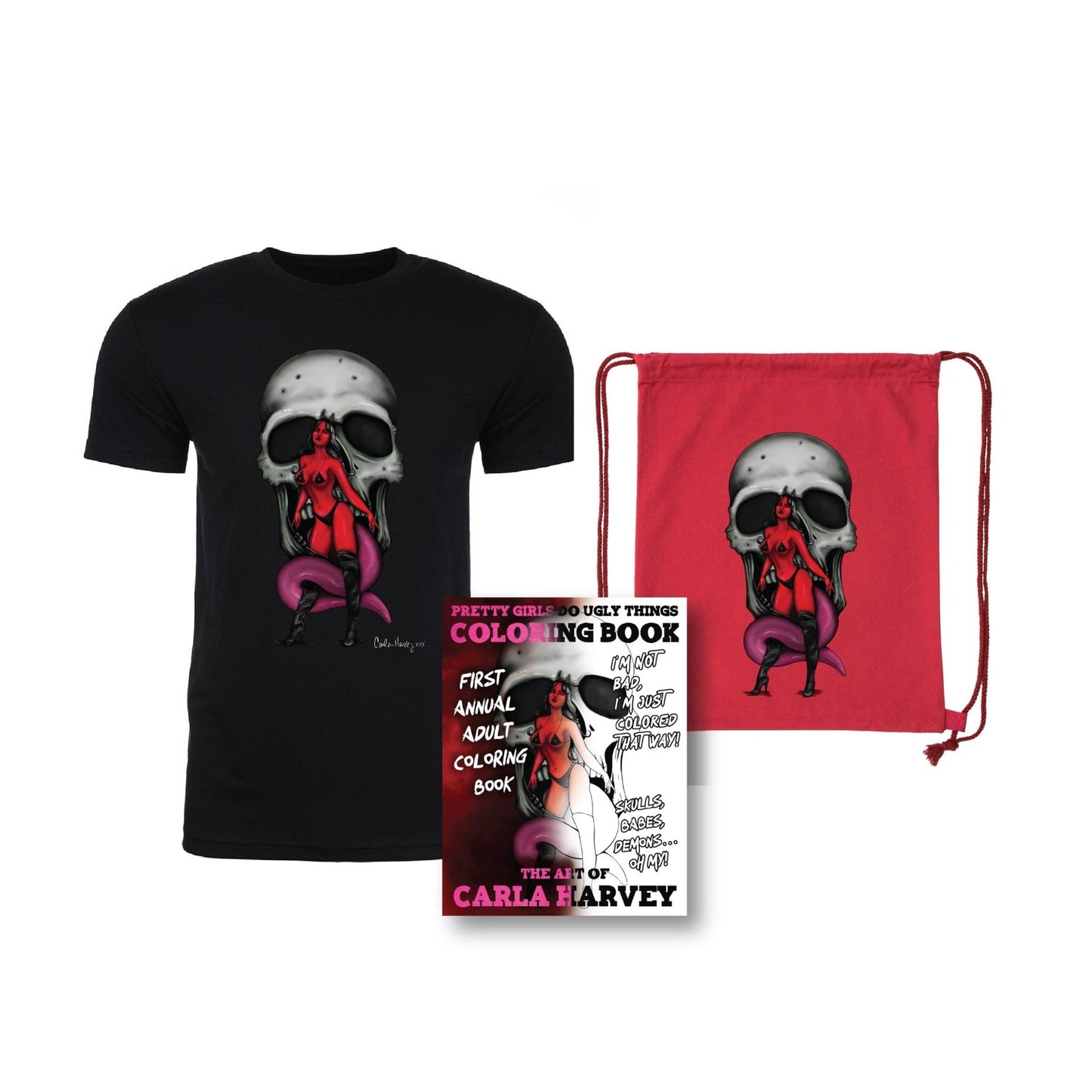 Carla Harvey Devil Babe T-shirt, Book and Bag Combo - Mato & Hash