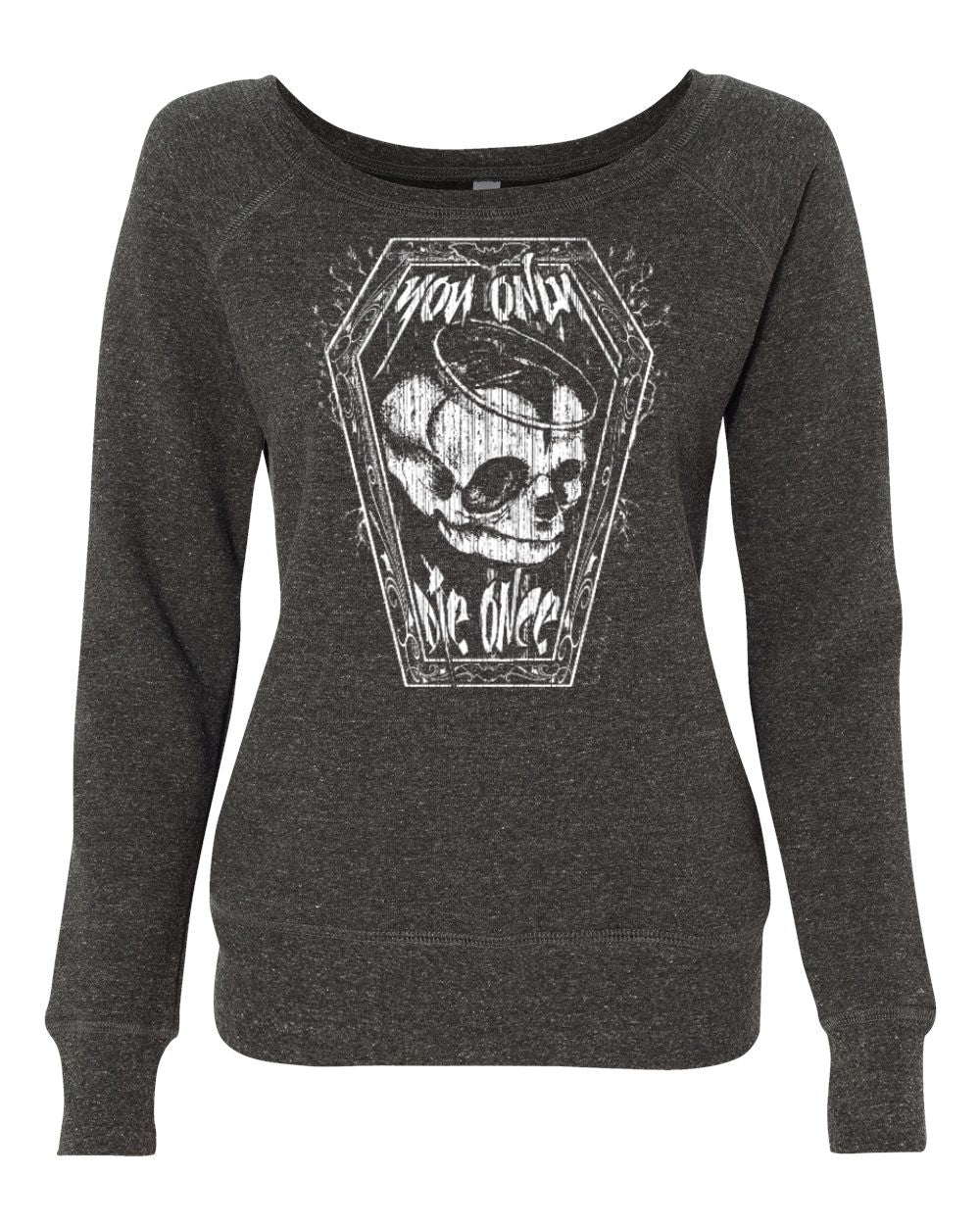 Carla Harvey YODO White Off The Shoulder Wide Neck Sponge Fleece Sweatshirt - Mato & Hash