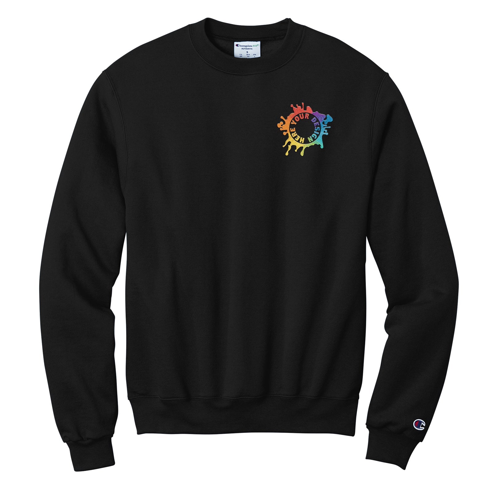 Champion Powerblend Cotton/Polyester Men's Crewneck Sweatshirt Embroidery - Mato & Hash