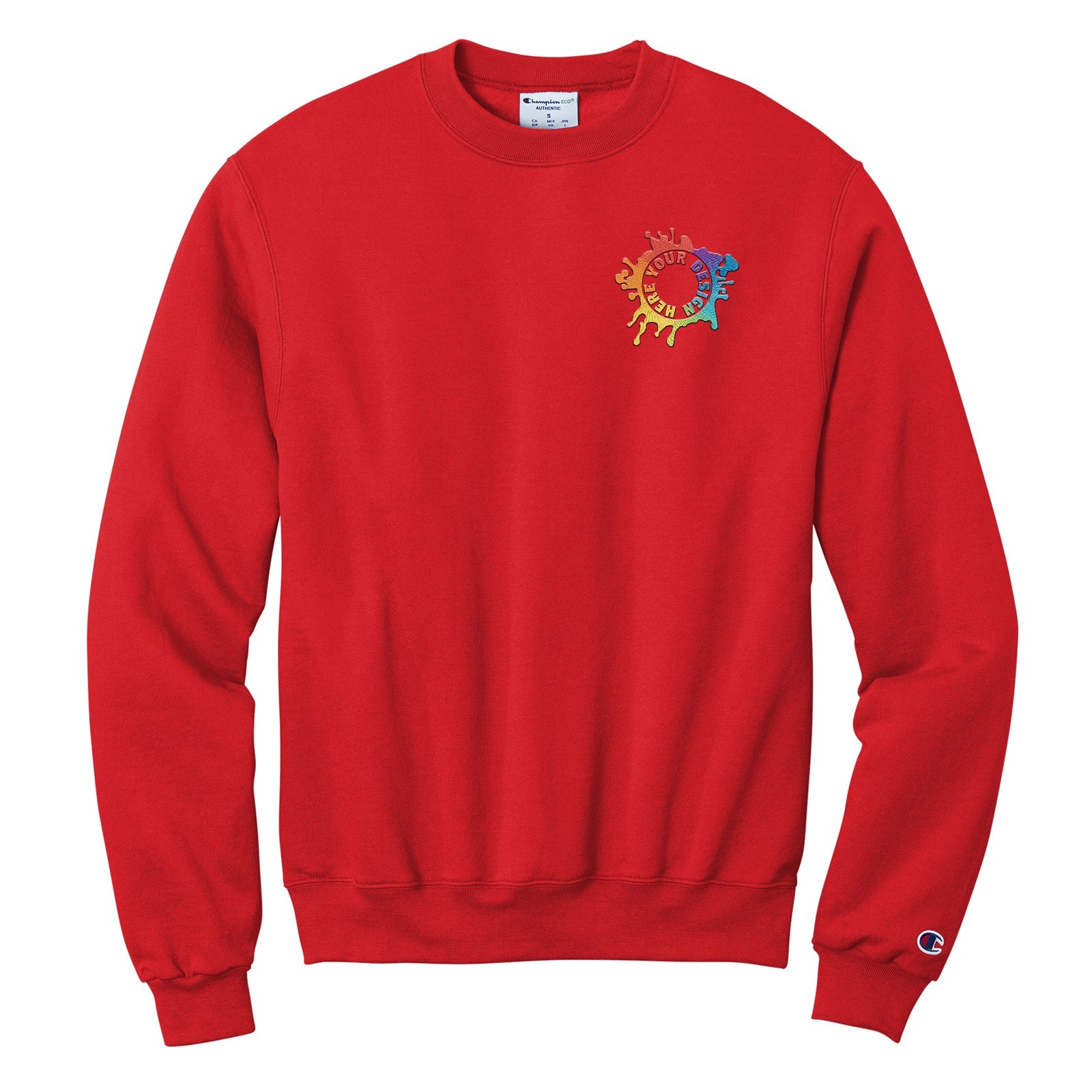 Champion Powerblend Cotton/Polyester Men's Crewneck Sweatshirt Embroidery - Mato & Hash