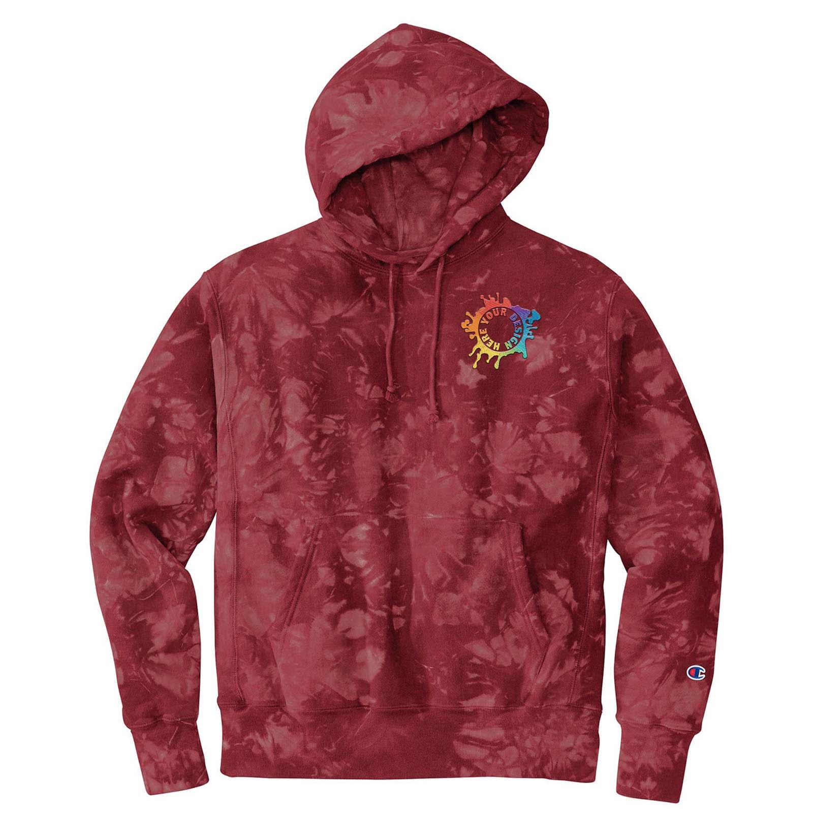 Champion ® Reverse Weave ® Scrunch-Dye Tie-Dye Hooded Sweatshirt Embroidery - Mato & Hash