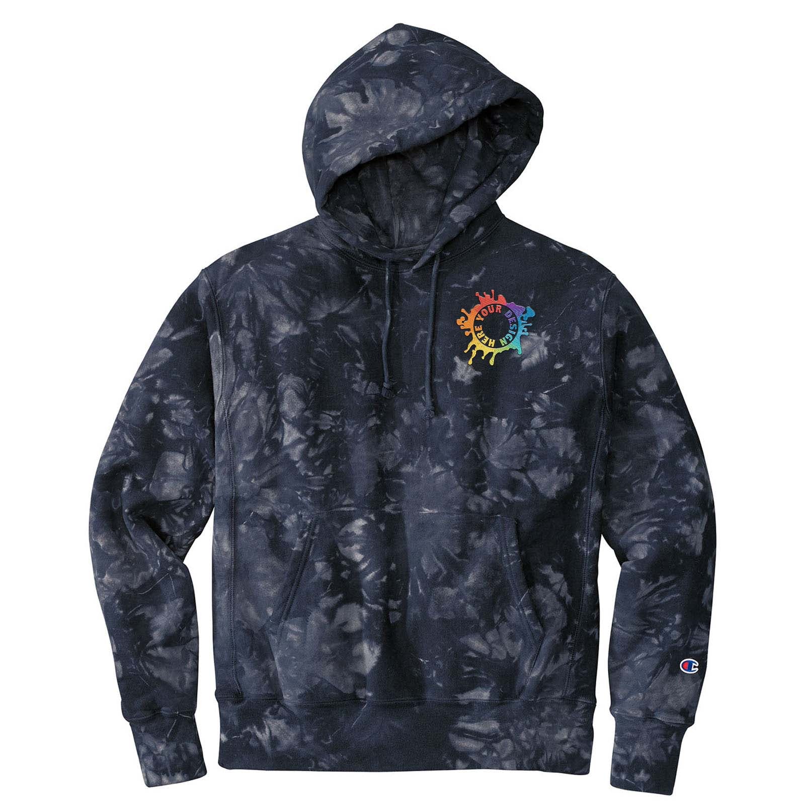 Champion ® Reverse Weave ® Scrunch-Dye Tie-Dye Hooded Sweatshirt Embroidery - Mato & Hash
