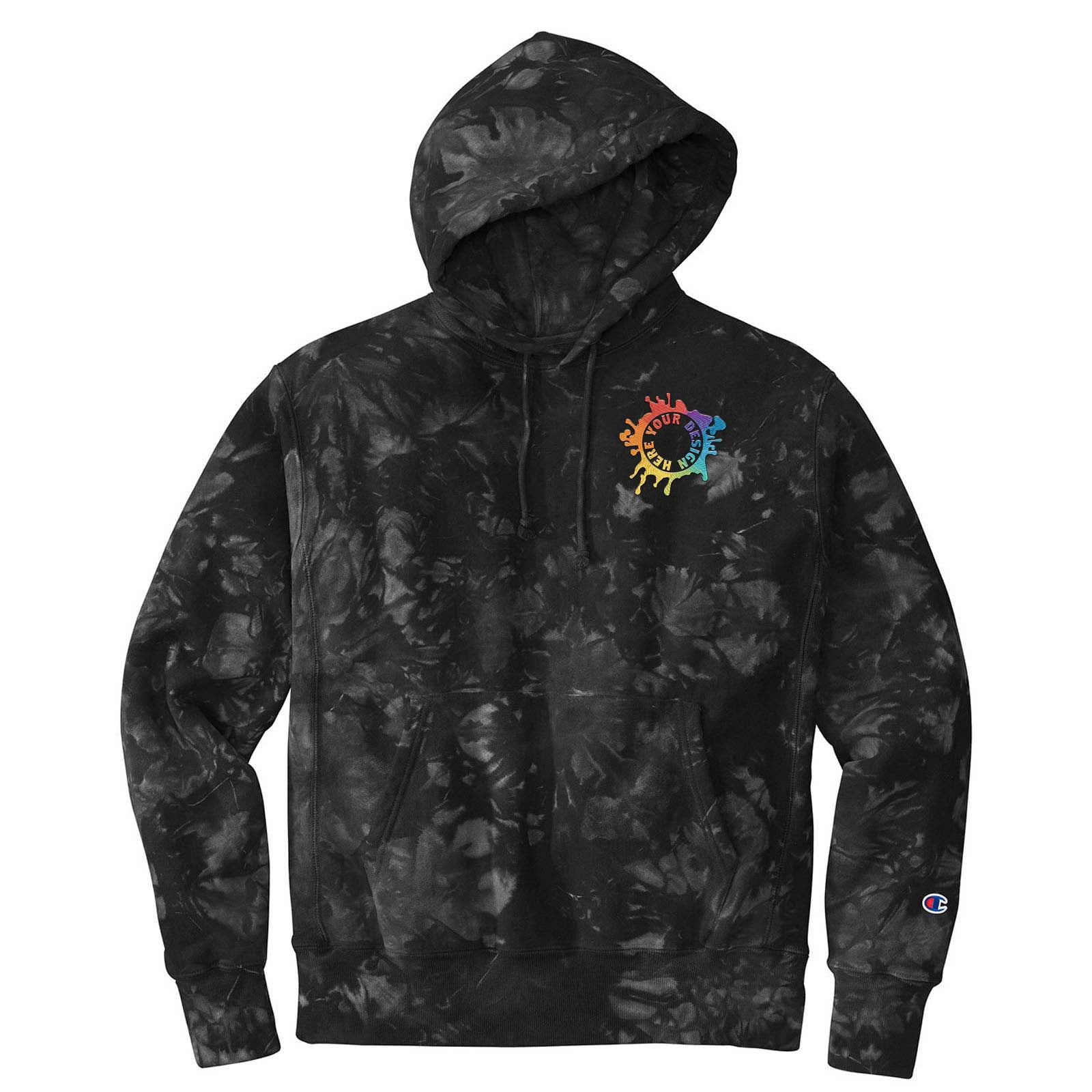 Champion ® Reverse Weave ® Scrunch-Dye Tie-Dye Hooded Sweatshirt Embroidery - Mato & Hash