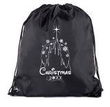 Christmas Castle Custom Year Polyester Drawstring Bag