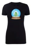 Christmas Snow Globe + Custom Name Family Reunion Womens T Shirts