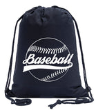 Classic Baseball Logo Cotton Drawstring Bag